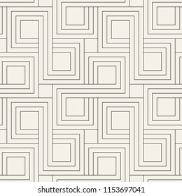 Vector seamless pattern. Modern stylish texture. Geometric ornament with thin square grid. Monochrome linear grid.