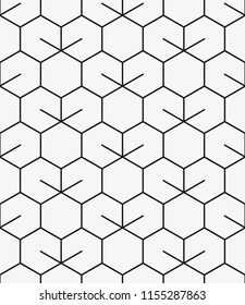  Vector seamless pattern. Modern stylish texture. Repeating geometric tiles with hexagonal grid.