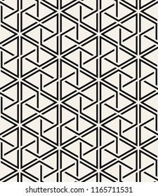 Vector seamless pattern. Modern stylish texture. Repeating geometric tiles with striped triangles. Hipster monochrome print. Trendy graphic design. Can be used as swatch for illustrator.