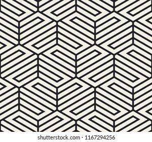 Vector seamless pattern. Modern stylish abstract texture. Repeating geometric tiles from striped elements

