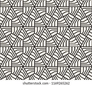 Vector seamless pattern. Modern stylish abstract texture. Repeating geometric tiles from striped elements