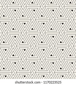 Vector seamless pattern. Modern stylish texture. Repeating geometric tiles with thin linear triangles. Hipster monochrome print. Trendy graphic design. Can be used as swatch for illustrator.