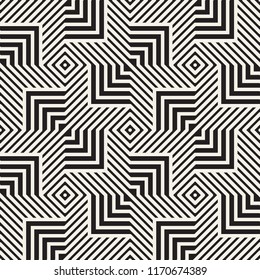 Vector seamless pattern. Modern stylish abstract texture. Repeating geometric tiles from striped elements