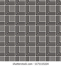 Vector seamless pattern. Modern stylish abstract texture. Repeating geometric tiles from striped elements