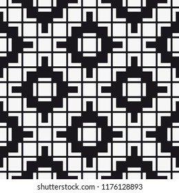  Vector seamless pattern. Modern stylish texture. Repeating geometric tiles with a grid of squares.