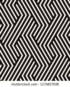 Vector seamless pattern. Modern stylish texture. Repeating geometric background. Striped bold zigzag elements. Can be used as swatch for illustrator.