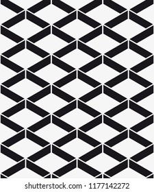  Vector seamless pattern. Modern stylish texture. Repeating geometric tiles with a grid of rhombuses.