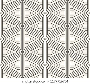 Vector seamless pattern. Modern stylish abstract texture. Repeating geometric tiles from striped elements
