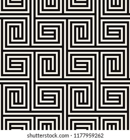Vector seamless pattern. Modern stylish texture. Repeating Greek pattern. Monochrome swatch with meander. Can be used as swatch for illustrator.