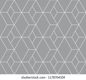  Vector seamless pattern. Modern stylish texture. Repeating geometric tiles with a grid of rhombuses.