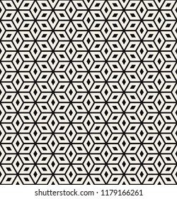 Vector seamless pattern. Modern stylish texture. Repeating geometric tiles with hexagonal flowers. Can be used as swatch for illustrator.