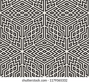 Vector seamless pattern. Modern stylish abstract texture. Repeating geometric tiles from striped elements