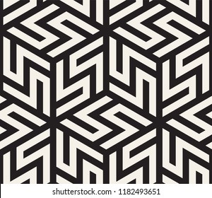 Vector seamless pattern. Modern stylish abstract texture. Repeating geometric tiles from striped elements
