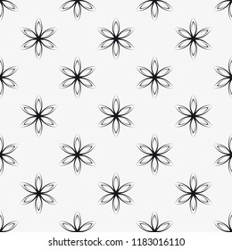  Vector seamless pattern. Modern stylish texture. Repetition of geometric tiles with abstract flowers.