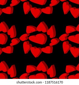
Vector seamless pattern. Modern stylish abstract 3D texture with hearts