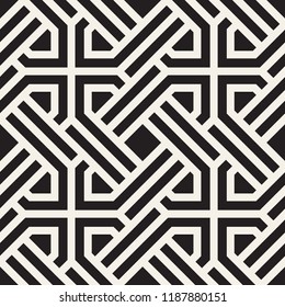 Vector seamless pattern. Modern stylish abstract texture. Repeating geometric tiles from striped elements