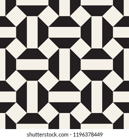 Vector seamless pattern. Modern stylish abstract texture. Repeating geometric tiles from striped elements