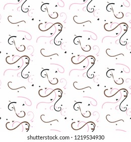 Vector seamless pattern. Modern stylish texture. Repeating abstract background with chaotic random waves. Trendy hipster print.
