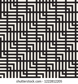 Vector seamless pattern. Modern stylish abstract texture. Repeating geometric tiles from striped elements