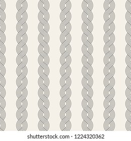 Vector seamless pattern. Modern stylish abstract texture. Repeating rounded wavy geometric tiles from striped elements