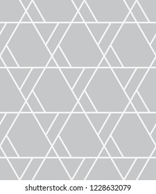  Vector seamless pattern. Modern stylish texture. Repeating geometric tiles with a grid of lines, triangles.