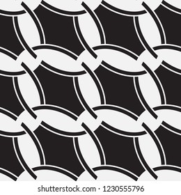  Vector seamless pattern. Modern stylish texture. Repeating geometric tiles with abstract grid of ovals.