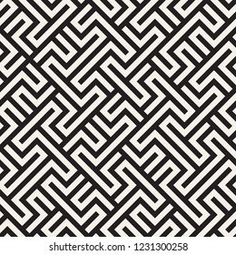 Vector seamless pattern. Modern stylish abstract texture. Repeating geometric tiles from striped elements