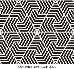 Vector seamless pattern. Modern stylish texture. Repeating geometric tiles from striped triangle elements