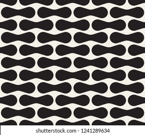 Vector seamless pattern. Modern stylish abstract texture. Repeating geometric tiles from rounded shapes.