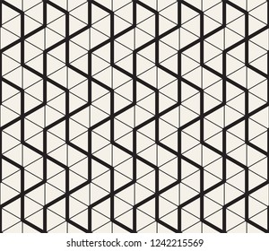 Vector seamless pattern. Modern stylish abstract texture. Repeating geometric triangle tiles thin lines trellis.