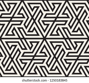 Vector seamless pattern. Modern stylish abstract texture. Repeating geometric tiles from striped elements