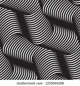   Vector seamless pattern. Modern stylish texture with wavy stripes. Geometric abstract background.