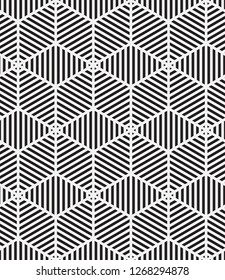 Vector seamless pattern. Modern stylish texture. Repeating geometric tiles with hexagonal grid. Contemporary graphic design.