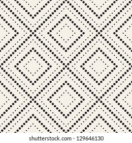 Vector seamless pattern. Modern stylish texture. Repeating geometric tiles with dotted rhombus