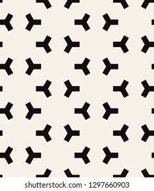 Vector seamless pattern. Modern stylish texture. Striped geometric tiles with triple hexagonal elements.