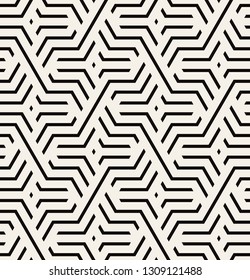 Vector seamless pattern. Modern stylish texture. Repeating geometric tiles with weaved bold grid. Graphic monochrome print. Trendy graphic design.