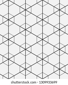  Vector seamless pattern. Modern stylish texture. Repeating geometric tiles with hexagonal grid.