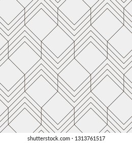 Vector seamless pattern. Modern stylish texture. Geometric ornament with thin linear squares or rhombuses. Light multipurpose print.