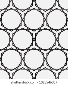  Vector seamless pattern. Modern stylish texture. Repeating geometric tiles with hexagonal grid.