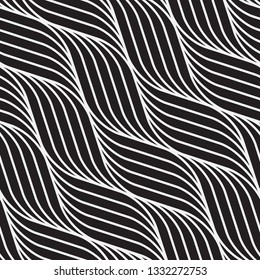   Vector seamless pattern. Modern stylish texture with wavy stripes. Geometric abstract background.