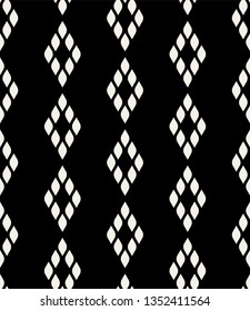 Vector seamless pattern. Modern stylish texture. Repeating geometric tiles. Monochrome rounded rhombuses. Can be used as swatch in Illustrator.
