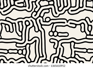 Vector seamless pattern. Modern stylish texture with smooth natural grid. Repeating abstract  tileable background. Compound organic shapes. Trendy surface design. Can be used as swatch in Illustrator.