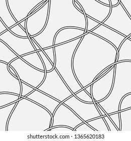  Vector seamless pattern. Modern stylish texture with wavy ribbons.