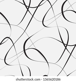  Vector seamless pattern. Modern stylish texture with wavy ribbons.