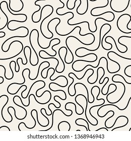 Vector seamless pattern. Modern stylish texture with confused line. Contrast abstract background. Bionic natural linear texture. Can be used as swatch for illustrator.