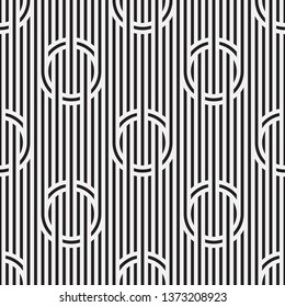  Vector seamless pattern. Modern stylish texture. Endless abstract background. Crossed thin circles. Monochrome graphic design.