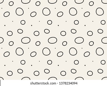 Vector seamless pattern. Modern stylish texture with random rings. Repeating abstract  tileable background. Compound organic shapes. Trendy surface design. Can be used as swatch in Illustrator.