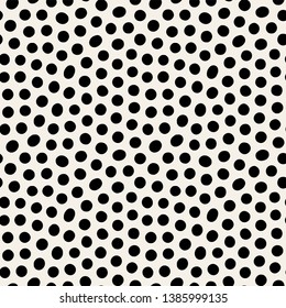 Vector seamless pattern. Modern stylish texture with randomly disposed circles. Repeating abstract background with chaotic small dots.