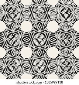 Vector seamless pattern. Modern stylish texture with randomly disposed circles. Repeating abstract background with chaotic small dots.