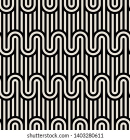 Vector seamless pattern. Modern stylish texture. Repeating abstract background. Monochrome geometric texture with wavy spots.